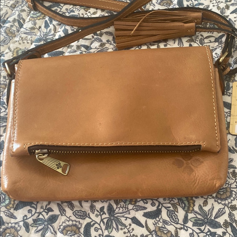 Patricia Nash Tan Leather Crossbody Bag Gently Worn